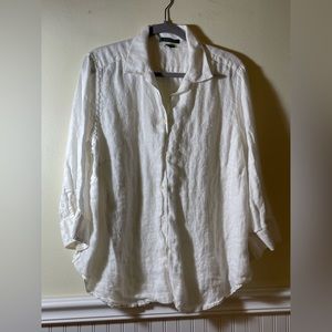 Lauren Ralph Lauren Linen Long Sleeve Collared Button Down Shirt - Size 1X